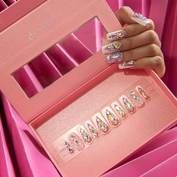 Candy Diamonds White French Tip