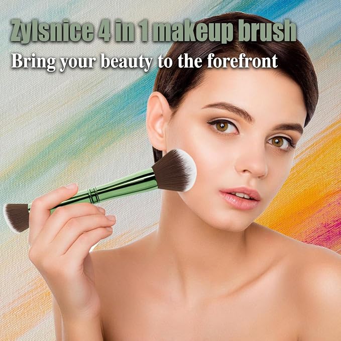 green-4 in 1 makeup brush