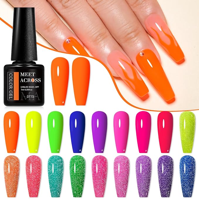 Neon Gel + Glitter Gel