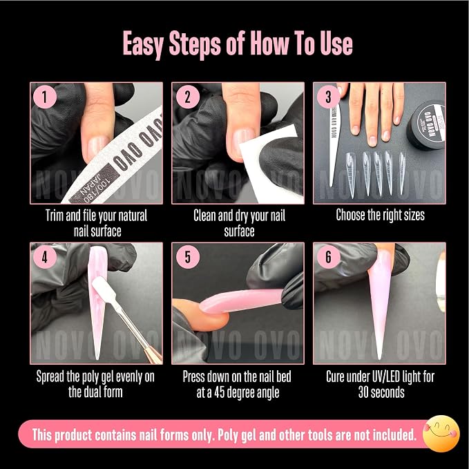 Stiletto XXXXL XXXL Nail Dual Form for Polygel 70