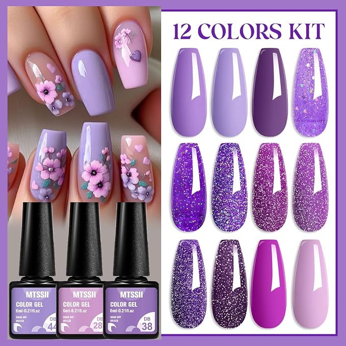 12 Pcs Purple Reflective
