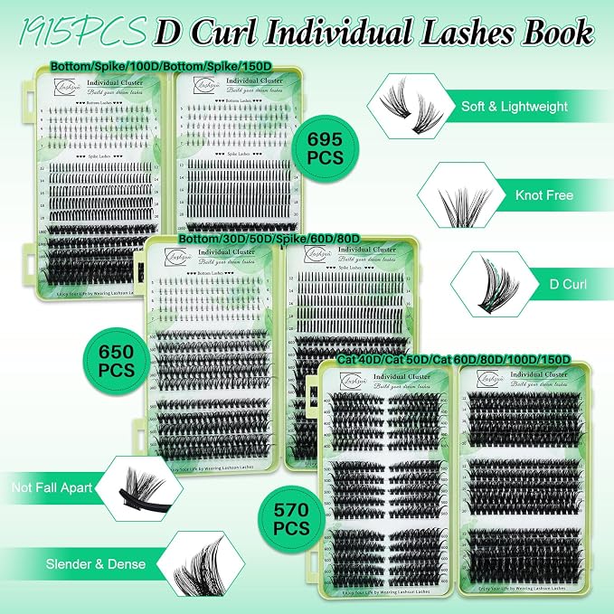 Cat eye+Bottom lash+Spike,3 Boxes Kit-6