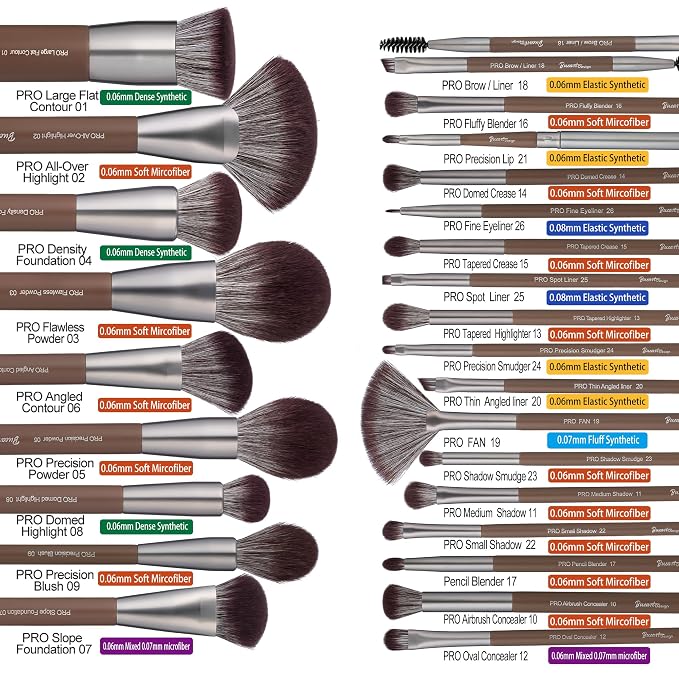 26Pcs Chocolate Makeup Brushes