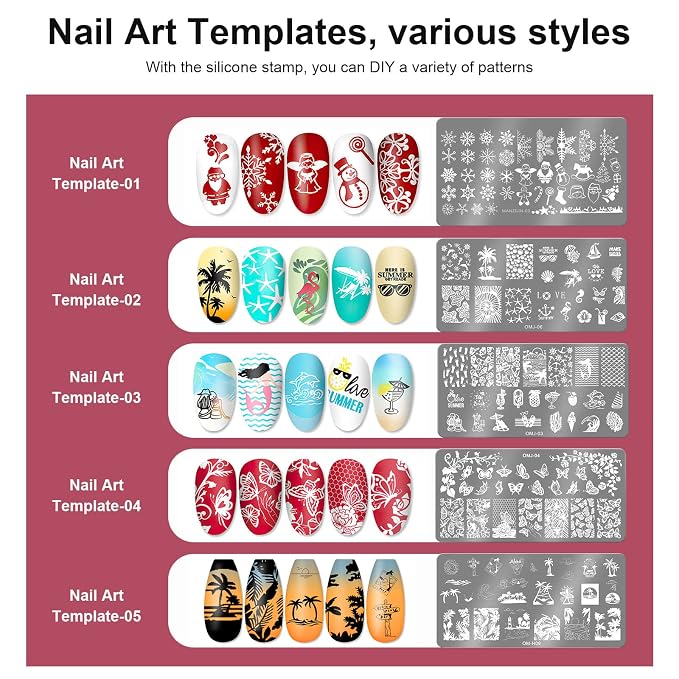 Nail Stamper with 5 Art Plates B