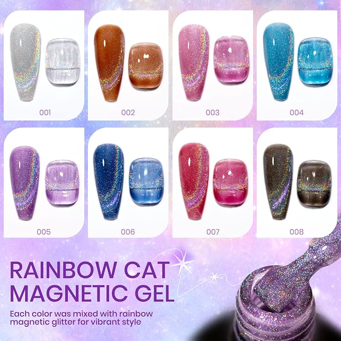12 Colors Rainbow Cat Eye Gel