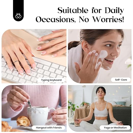 4 - Press On Nails Only | Short Squoval | Brown French