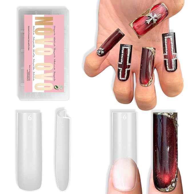 Long Sharp Square Clear Nail Tips 180