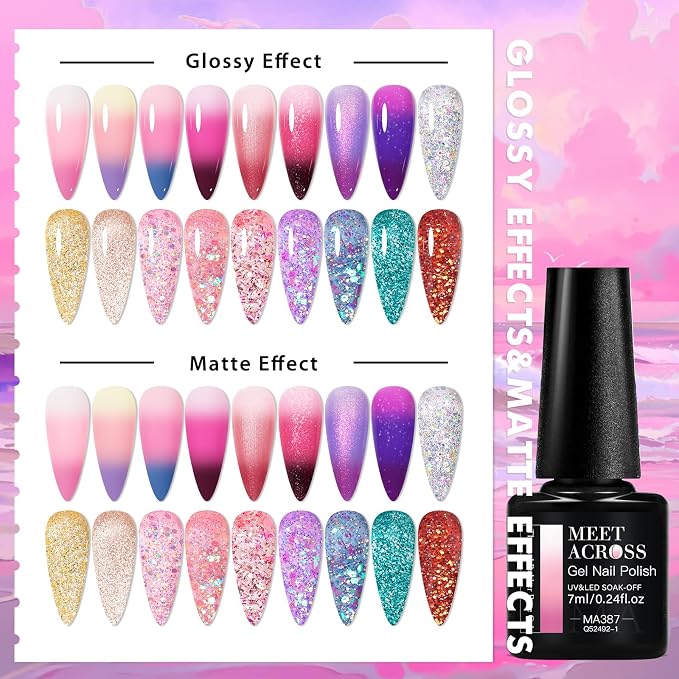 Rubber Base + Glitter Gel Set-4