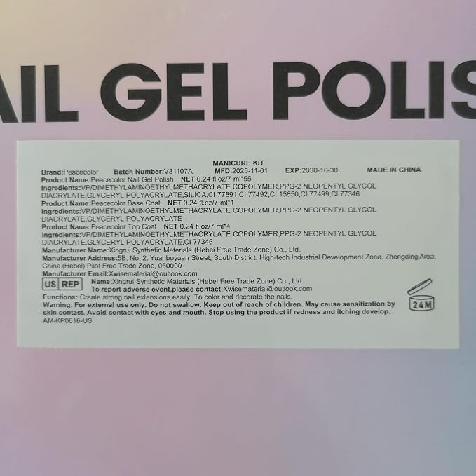 55 Summer Color s Gel Polish Set + 5 Top Base Coat