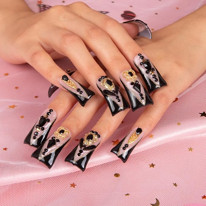 Obsidian Palace Black French Tip