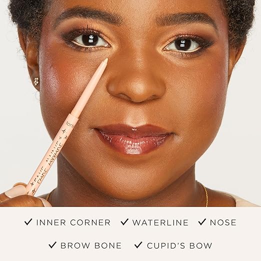 nude eyeliner & black false lashes