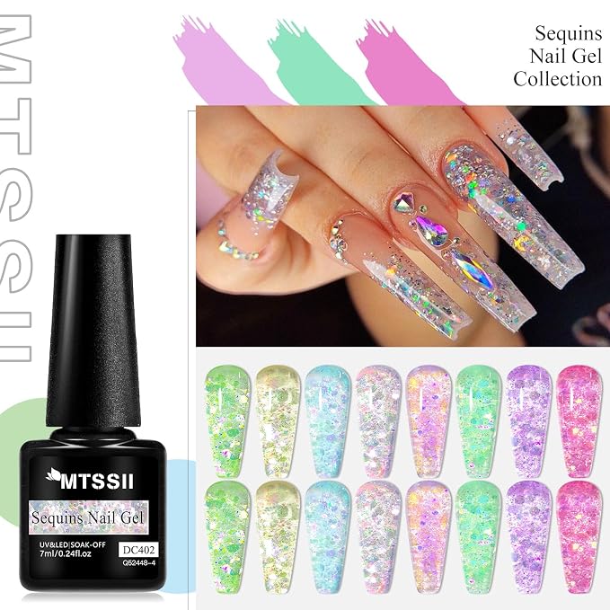 8 Pcs Jelly Glitter Sequins