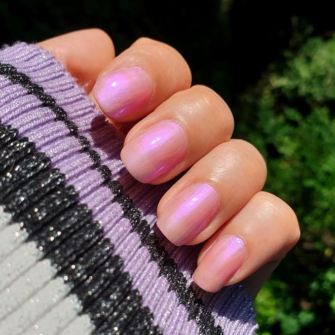 CHIFFON HAZE - Semi Sheer Lustrous Ultraviolet Mother of Pearl Pink