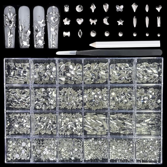 clear nail rhinestones
