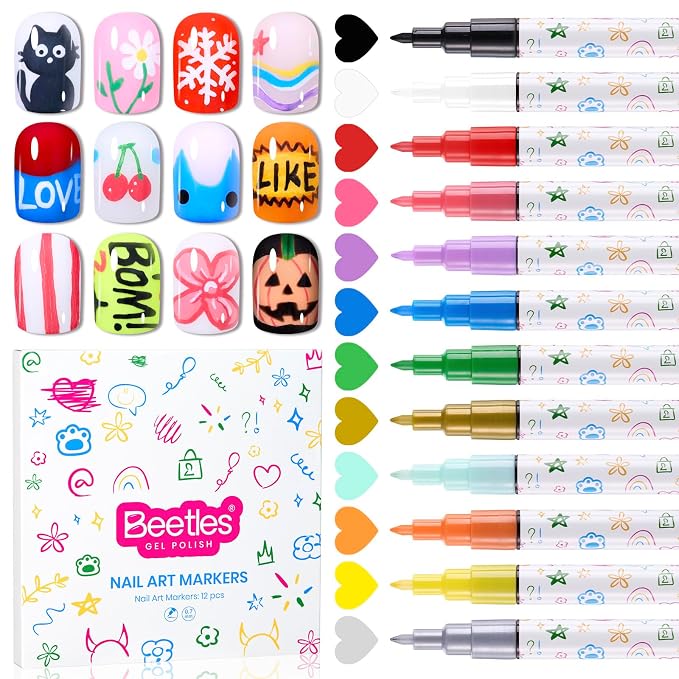 0 -12 Colors Nail Polish Pens