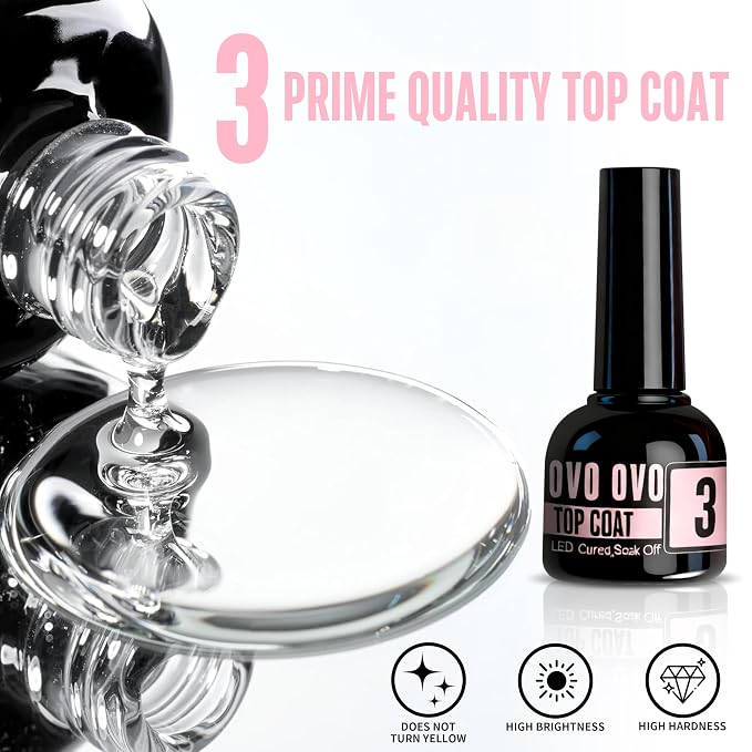 French Tips Solution_UV Nail Glue Builder Gel Top Coat Kit