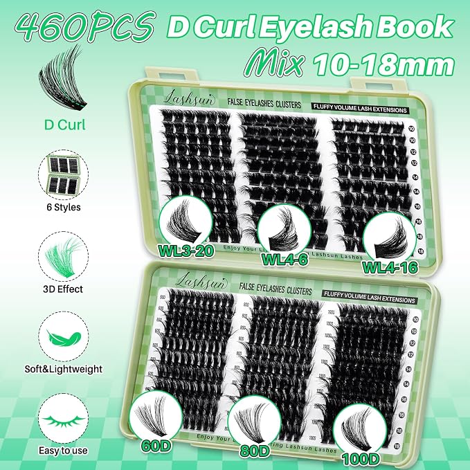 1450Pcs WL+60D+80D+100D,Cat Eye+Spike Lash Kit-10