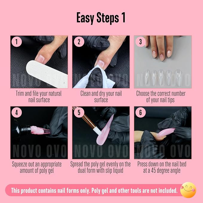 Pink Curved Stiletto 3D Nail Dual Form