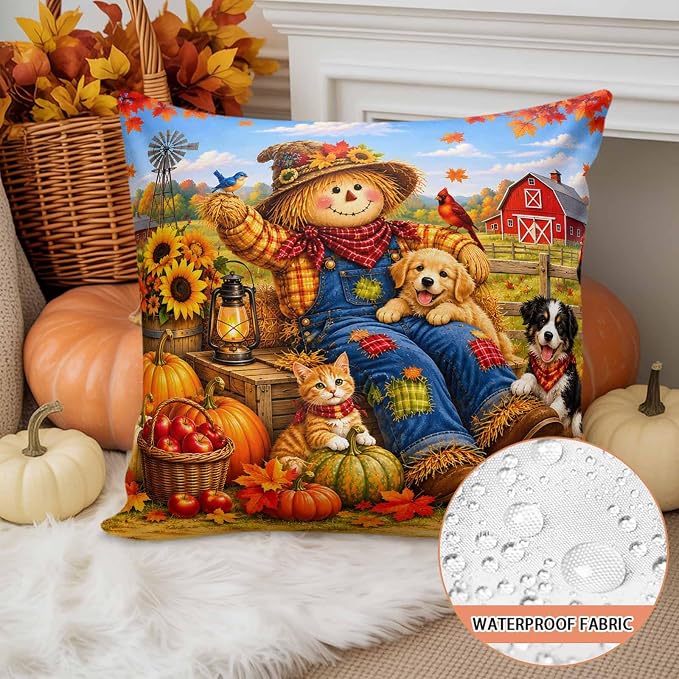 Barn Red, Denim Blue, Pumpkin Orange, Hay
