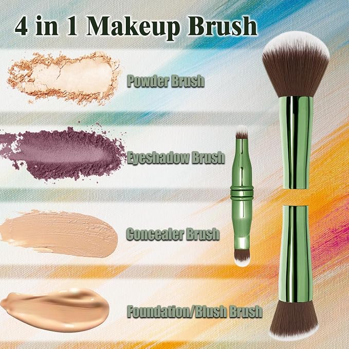 green-4 in 1 makeup brush
