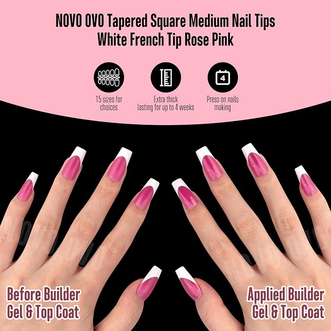 Coffin White French Tip Rose Pink