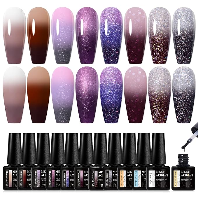 12Pcs Brown Purple