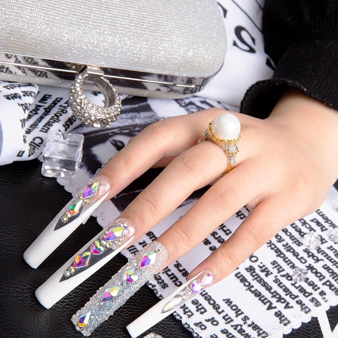 Candy Diamonds & White French Tip