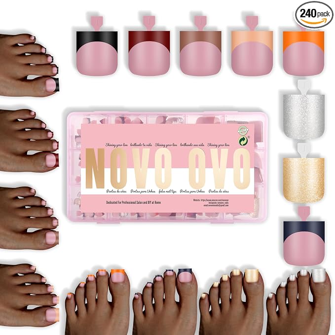 Sharp Square Toe Nail Tips BERRY PINK 8 color for winter