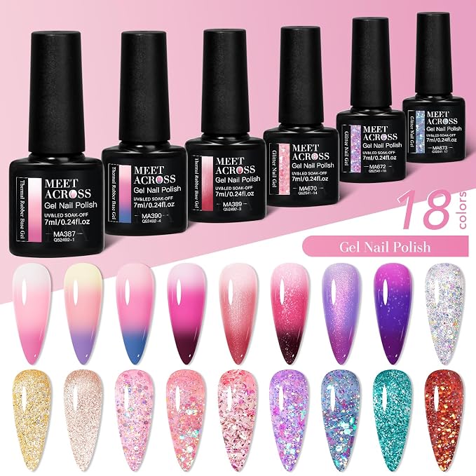 Rubber Base + Glitter Gel Set-4