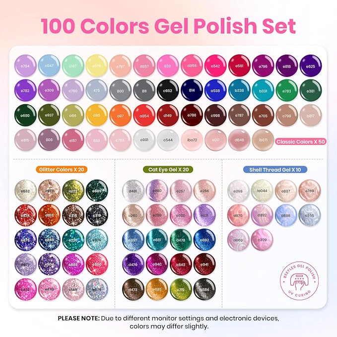 100 colors all season gel polish set