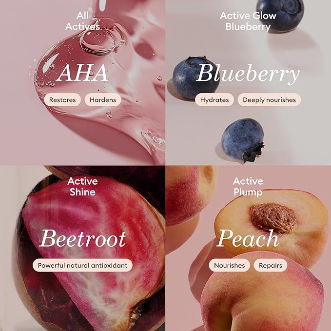 Active Glow Blueberry, Active Shine, Active Plump