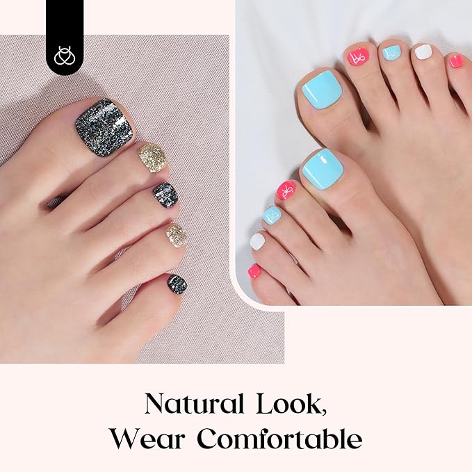 G - ToeNails Kit | Short Squoval | Toenails 288PCS