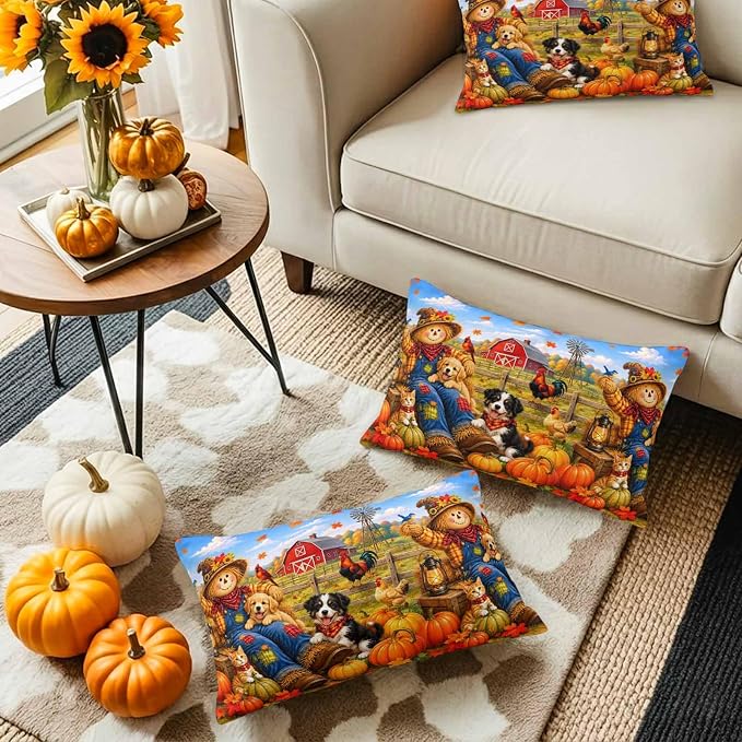 Barn Red, Denim Blue, Pumpkin Orange, Hay