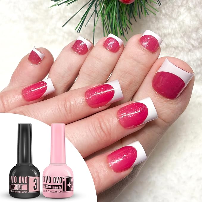 French Tips Solution_UV Nail Glue Builder Gel Top Coat Kit