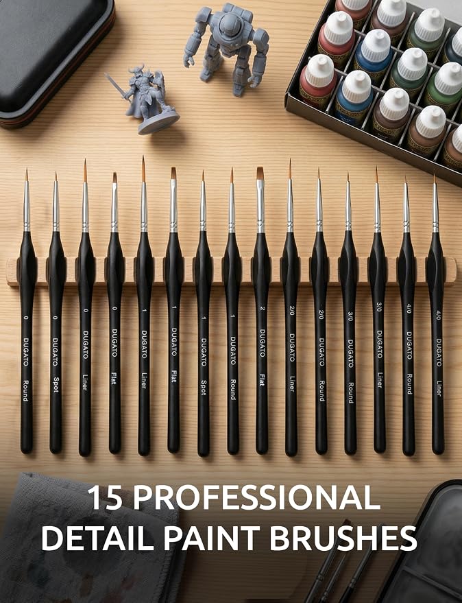 15pcs Fine Paint Brush Set - Black