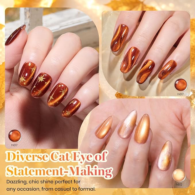 A - Glass Cat Eye | Gilded Leaves