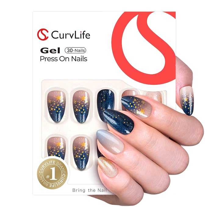 C2 - starry night glitter nails