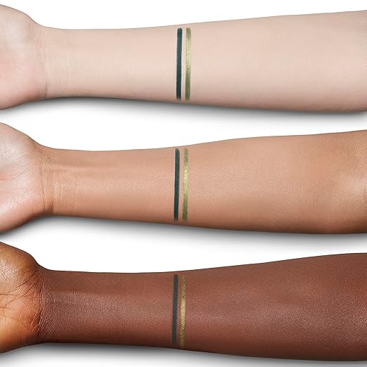 Green Lights - golden olive shimmer, matte deep khaki