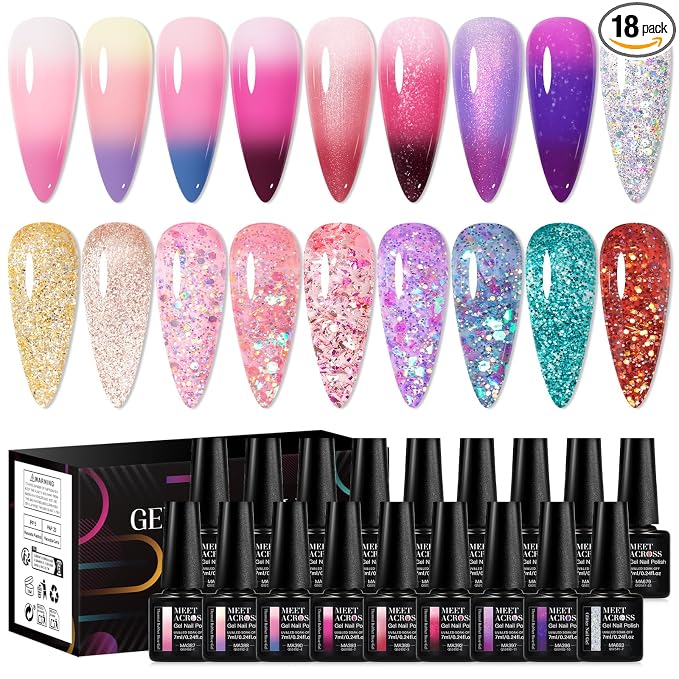 Rubber Base + Glitter Gel Set-4