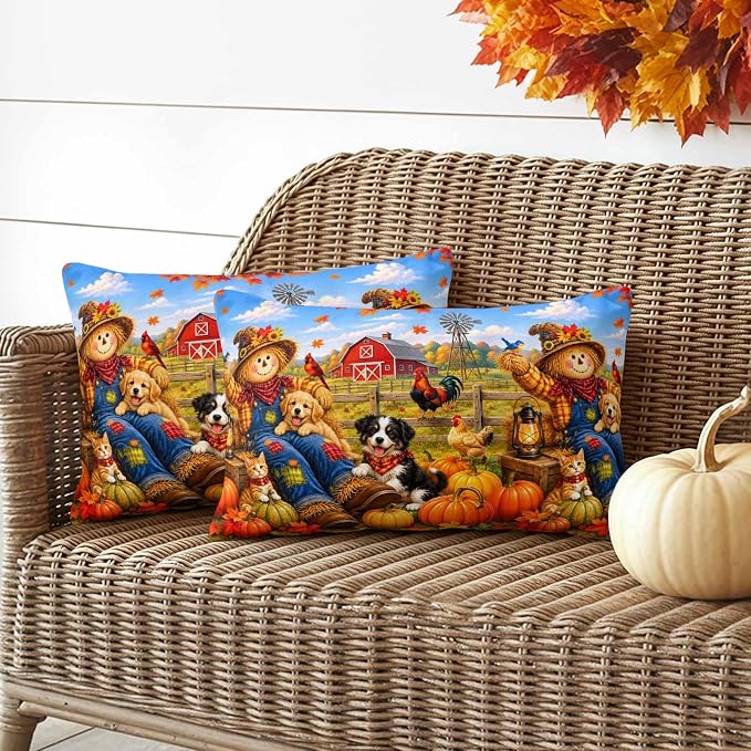 Barn Red, Denim Blue, Pumpkin Orange, Hay