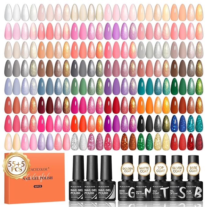 55Pcs Fall Colors + 5Pcs Top Base Coat