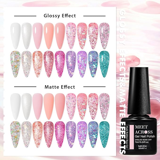 Rubber Gel + Glitter Gel