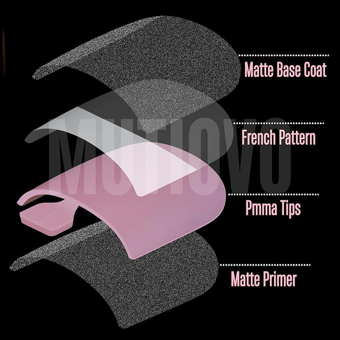 Sharp Square French tip Toe Nail Tips Baby Pink