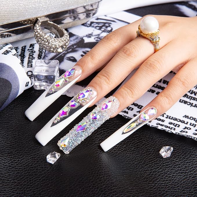 Candy Diamonds & White French Tip