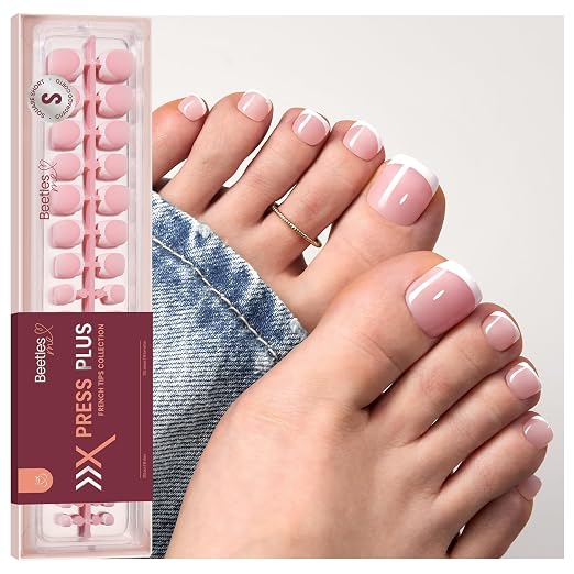 0 - Press On ToeNails Only | Short Square | Pink French