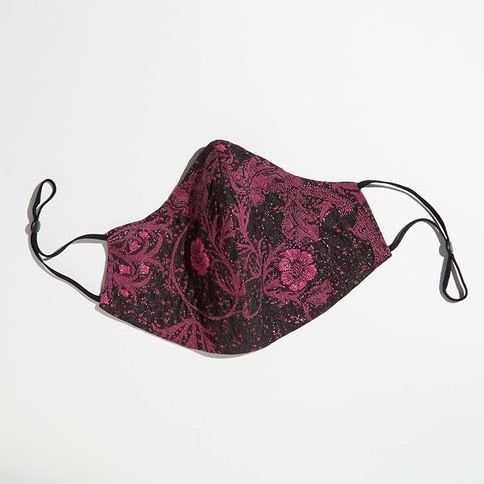 Megenta Floral Lurex Mask