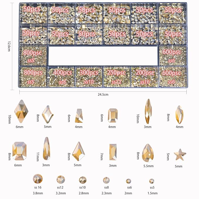 Champagne Nail Rhinestones