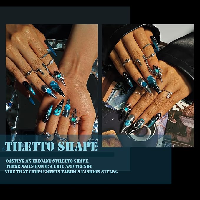 Silver Blue Black