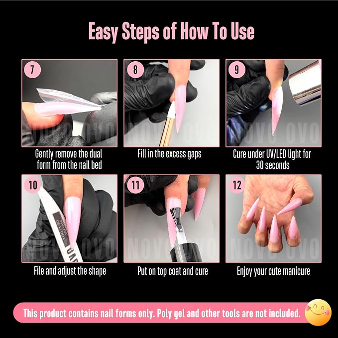 Stiletto Meidum Long Nail Dual Form for Polygel 280