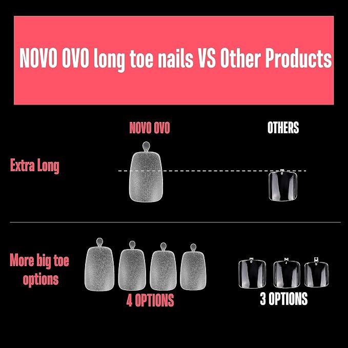 long toe nails clear 240pcs